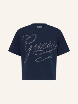 Guess T-Shirt Z Kamieniami Ozdobnymi blau GRANATOWY