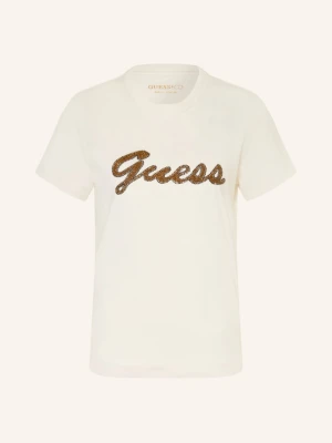 Guess T-Shirt Z Kamieniami Ozdobnymi weiss BIAŁY