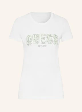 Guess T-Shirt Z Obszyciem Ozdobnymi Kamykami blau