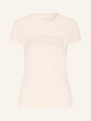 Guess T-Shirt Z Obszyciem Ozdobnymi Kamykami orange