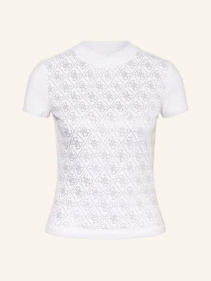 Zdjęcie produktu Guess T-Shirt Z Obszyciem Ozdobnymi Kamykami weiss