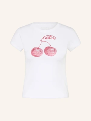 Guess T-Shirt Z Obszyciem Ozdobnymi Kamykami weiss