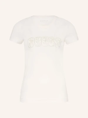 Zdjęcie produktu Guess T-Shirt Z Obszyciem Ozdobnymi Kamykami weiss