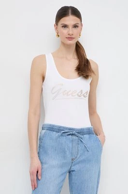 Guess top bawełniany LOGO kolor biały W4GP16 K1814