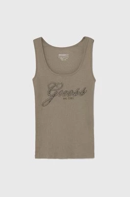 Guess top bawełniany kolor zielony W4YP25 K1814