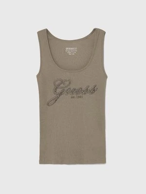 Guess top bawełniany kolor zielony W4YP25 K1814