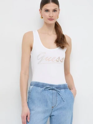 Guess top bawełniany LOGO kolor biały W4GP16 K1814
