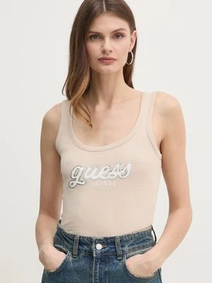 Guess top CHENILLE damski kolor beżowy W5RP03 KA0H1