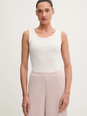 Guess top damski z bawełną OLYMPE beżowy