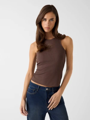 GUESS Top Guendalina | Slim Fit brązowy