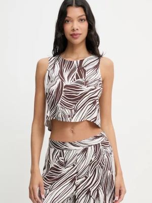 Guess top plażowy damski ZOE brązowy
