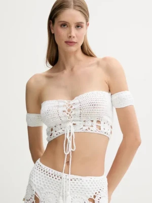 Guess top plażowy kolor beżowy E5GH00 Z3N30