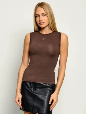 GUESS Top | Slim Fit brązowy