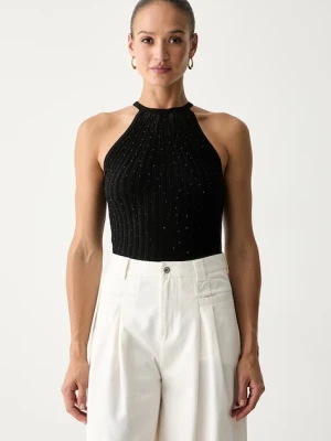 Guess top swetrowy damski z wiskozą czarny