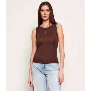 GUESS Top TINA | Slim Fit | z dodatkiem jedwabiu i wełny