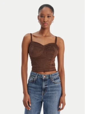 Guess Top W6RH03 WJ472 Brązowy Slim Fit