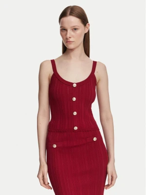 Guess Top W6YR25 Z0972 Bordowy Slim Fit