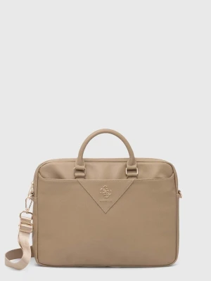 Guess torba na laptopa beżowy