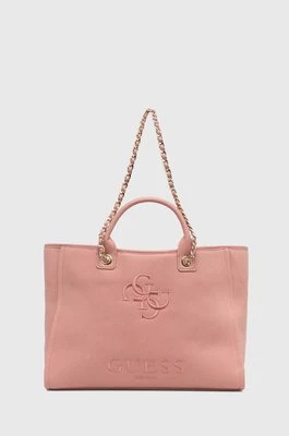 Guess torba plażowa CANVAS kolor różowy E4GZ16 WFCE0