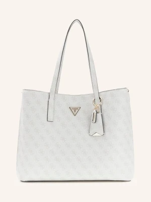 Guess Torba Shopper Meridian Z Ćwiekami beige BIAŁY