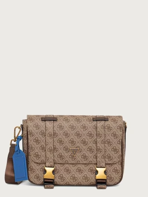 Guess torba z imitacji skóry MILANO beżowy