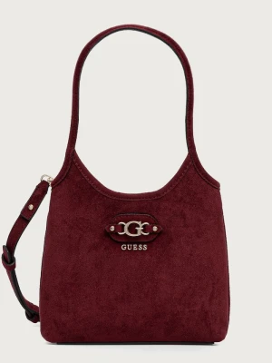 Guess torebka crossbody damska z imitacji zamszu SAMANTHA bordowy