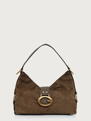 Guess torebka hobo damska z imitacji zamszu CAMDEN zielony