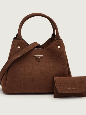 Guess Torebka na ramię + saszetka Lorella brązowy