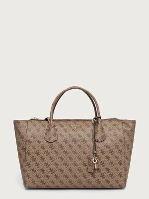 Guess torebka shopper damska z imitacji skóry MARISSA beżowy