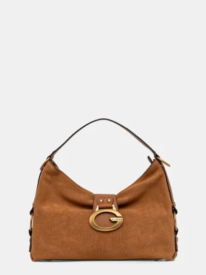 Guess torebka skórzana CAMDEN kolor brązowy HWSB93 08180