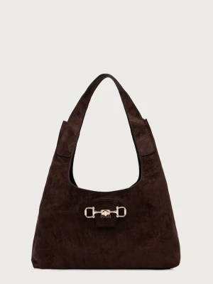 Guess torebka tote damska z imitacji zamszu SUNSET brązowy