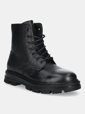 Guess trapery skórzane GARDA męskie kolor czarny FMFGAD LEA10