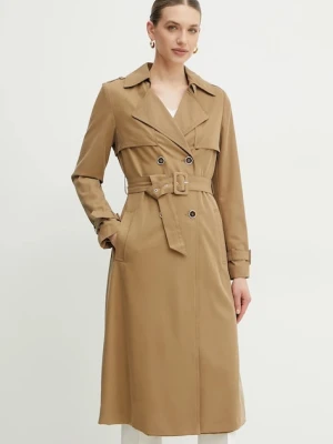 Guess trencz damski kolor beżowy przejściowy dwurzędowy W5RL15 WGYM2