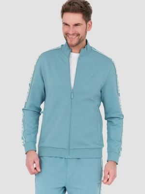 GUESS Turkusowa męska bluza Full Zip, Rozmiar XL