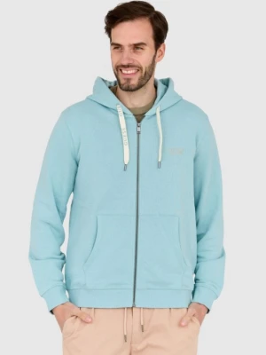 GUESS Turkusowa męska bluza rozpinana slim fit, Rozmiar XXL