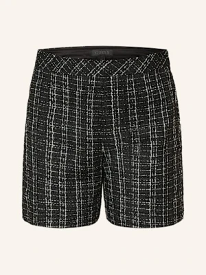 Guess Tweedowe Szorty Z Błyszczącą Przędzą schwarz