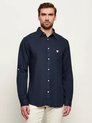 Guess Underwear  Lniana koszula ROLL-UP | Regular Fit