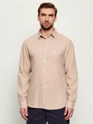 Guess Underwear  Lniana koszula ROLL-UP | Regular Fit