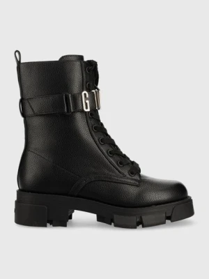Guess workery MADOX damskie kolor czarny na płaskim obcasie FL8MDX ELE10