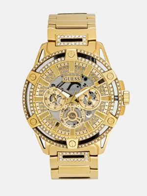 Guess zegarek męski kolor złoty GW0497G2