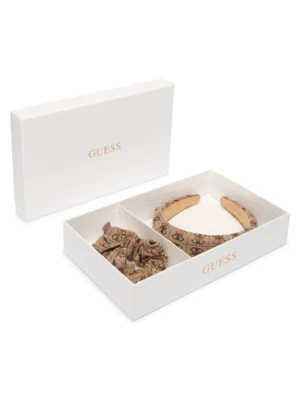 Guess Zestaw opaska i gumka do włosów GFBOXW P5403 Beżowy