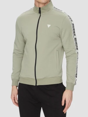 GUESS Zielona bluza męska z lampasami New Arlo, Rozmiar XXL