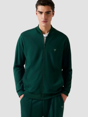 GUESS Zielona męska bluza rozpinana Truck Interlock, Rozmiar L