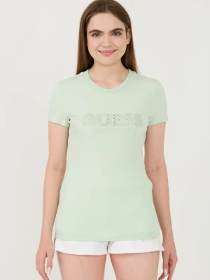 GUESS Zielony damski t-shirt Sangallo Tee, Rozmiar M