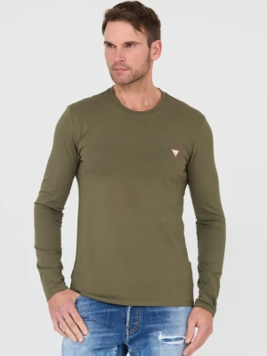 GUESS Zielony męski longsleeve Core Tee, Rozmiar M