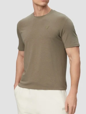 GUESS Zielony męski t-shirt z lampasami na krótki rękaw Hedley, Rozmiar XL