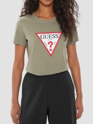 GUESS Zielony t-shirt damski Original Tee