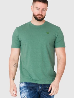 GUESS Zielony t-shirt męski z trójkątnym logo