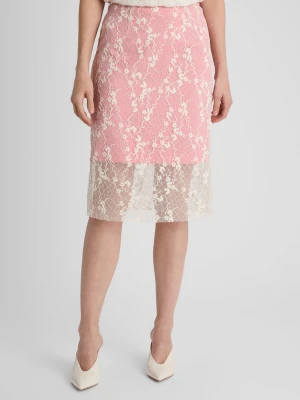 Guido Maria Kretschmer Damska spódnica midi z siateczki - Francesca Kobiety Sztuczne włókno różowy wzorzysty,