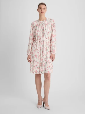 Guido Maria Kretschmer Damska sukienka midi - Penelope Kobiety Sztuczne włókno biały|czerwony wzorzysty,